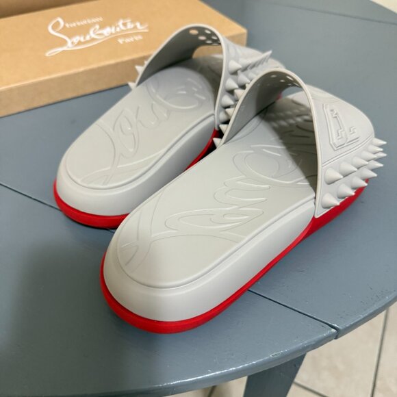 Christian Louboutin Gray Spiked Sandals main image 7